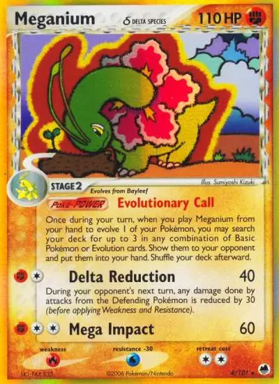 Meganium δ 4/101 Dragon Frontiers Pokemon card