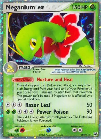 Meganium ex 106/115 Unseen Forces Pokemon card