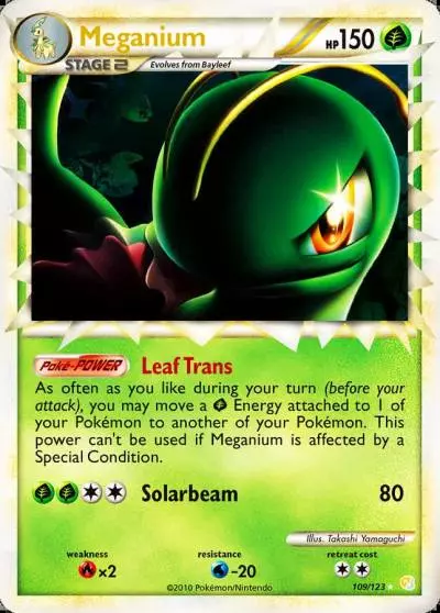 Meganium 109/123 HeartGold & SoulSilver Pokemon card