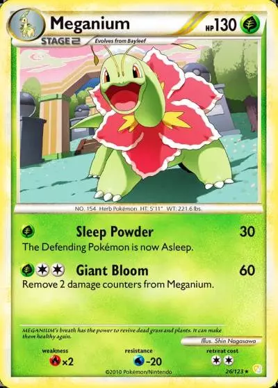 Meganium 26/123 HeartGold & SoulSilver Pokemon card