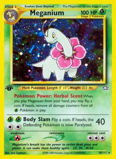 Meganium 10/111 Neo Genesis Pokemon card
