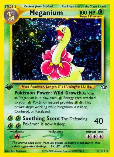 Meganium 11/111 Neo Genesis Pokemon card