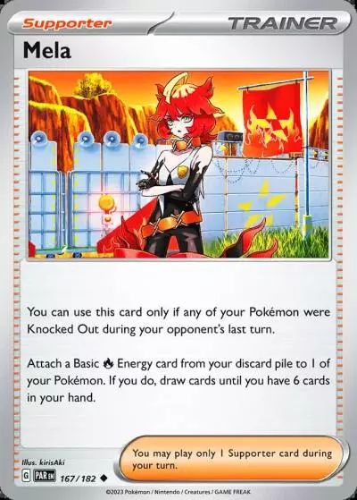 Mela 167/182 Paradox Rift Pokemon card