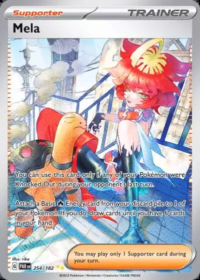 Mela 254/182 Paradox Rift Pokemon card