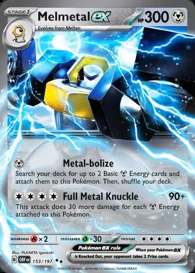 Melmetal ex 153/197 Obsidian Flames Pokemon card