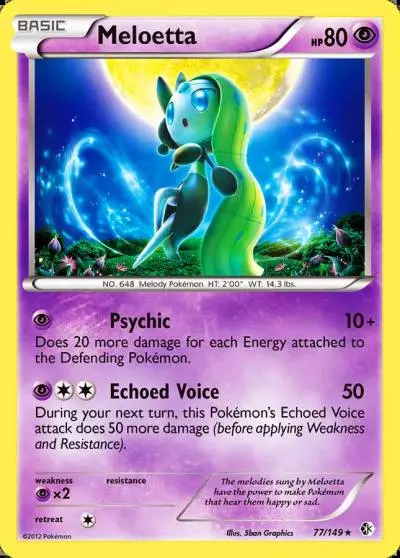Meloetta 77/149 Boundaries Crossed Pokemon card