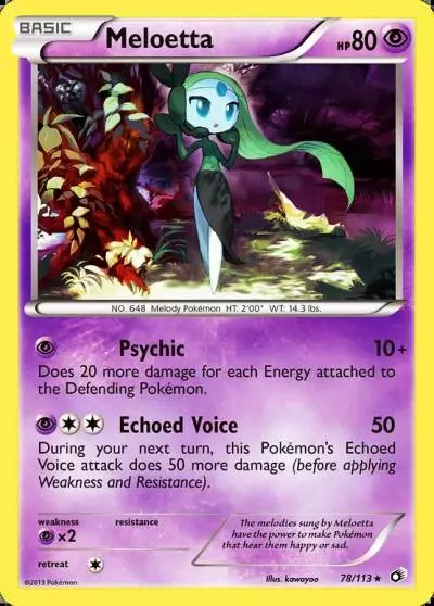 Meloetta 78/113 Legendary Treasures Pokemon card