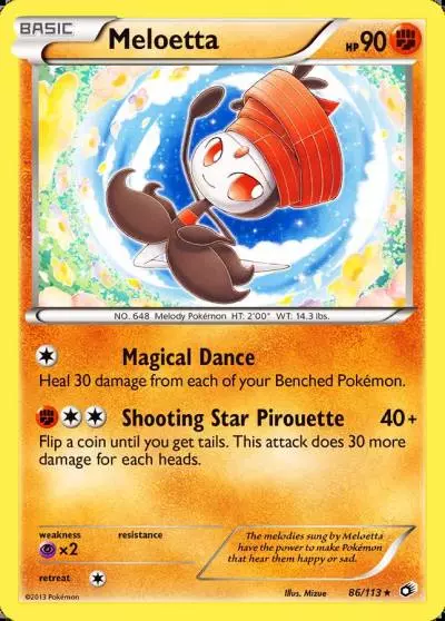 Meloetta 86/113 Legendary Treasures Pokemon card