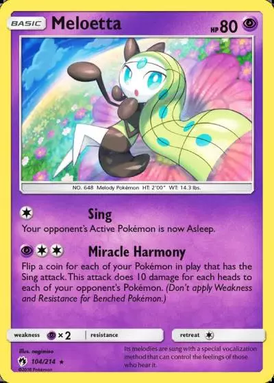 Meloetta 104/214 Lost Thunder Pokemon card