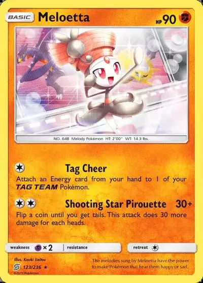 Meloetta 123/236 Unified Minds Pokemon card