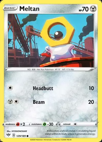 Meltan 129/189 Darkness Ablaze Pokemon card