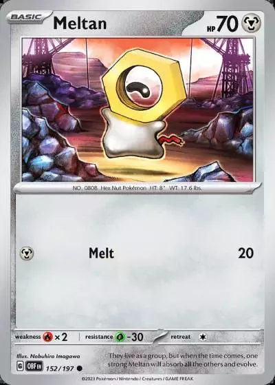 Meltan 152/197 Obsidian Flames Pokemon card