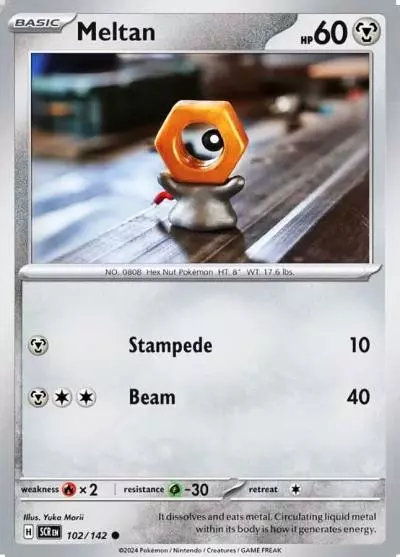 Meltan 102/142 Stellar Crown Pokemon card
