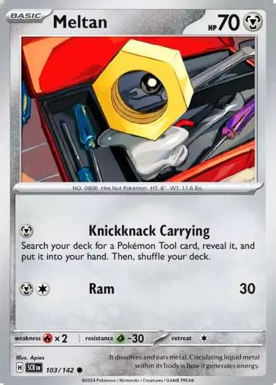 Meltan 103/142 Stellar Crown Pokemon card