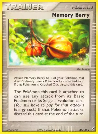 Memory Berry 80/100 Crystal Guardians Pokemon card