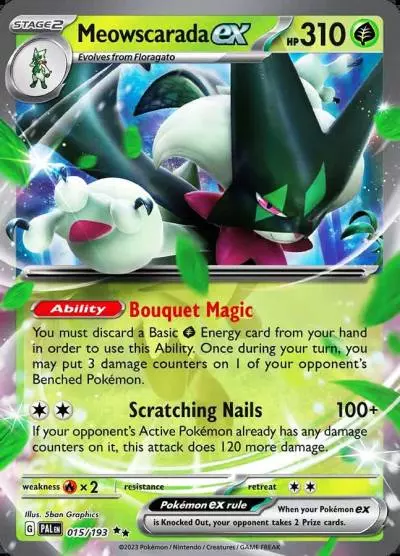Meowscarada ex 15/193 Paldea Evolved Pokemon card