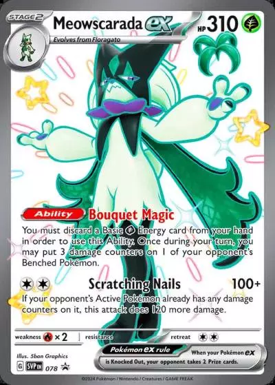 Meowscarada ex 78/165 Scarlet & Violet Black Star Promos Pokemon card