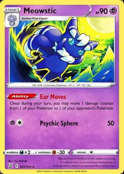 Meowstic 61/163 Battle Styles Pokemon card