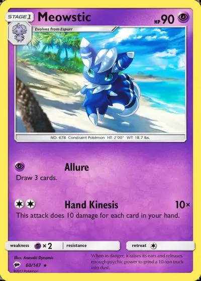 Meowstic 60/147 Burning Shadows Pokemon card