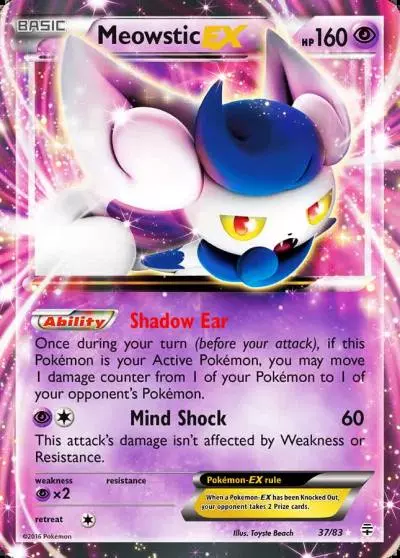 Meowstic-EX 37/83 Generations Pokemon card