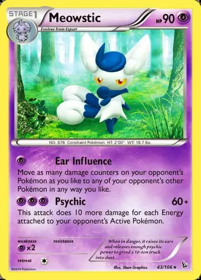 Meowstic 43/106 Flashfire Pokemon card