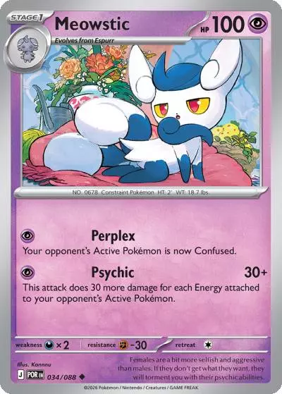 Meowstic 34/88 Perfect Order Pokemon card
