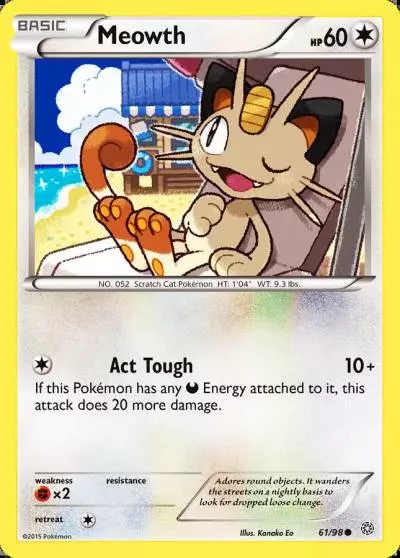 Meowth 61/98 Ancient Origins Pokemon card