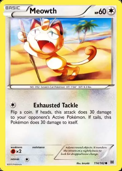 Meowth 114/162 BREAKthrough Pokemon card