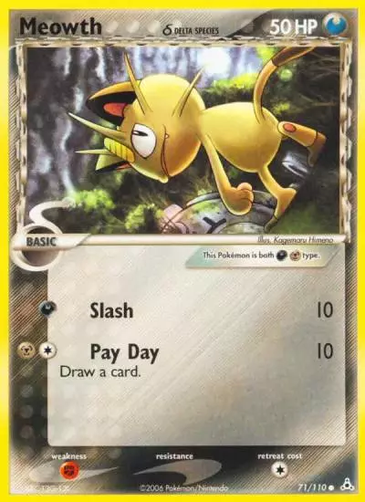 Meowth δ 71/110 Holon Phantoms Pokemon card