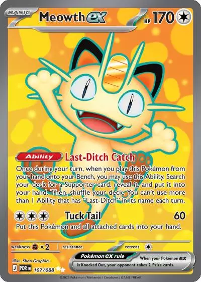 Meowth ex 107/88 Perfect Order Pokemon card