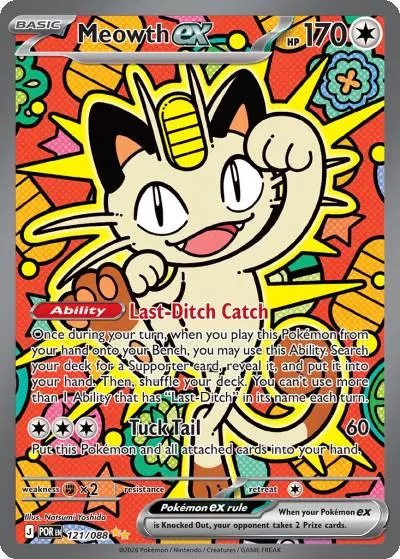 Meowth ex 121/88 Perfect Order Pokemon card