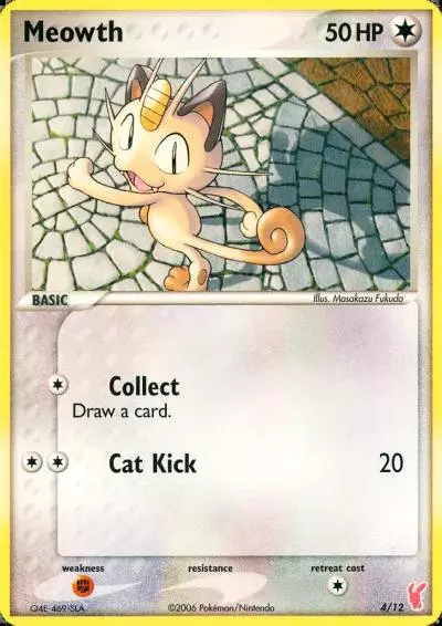 Meowth 4/12 EX Trainer Kit 2 Plusle Pokemon card