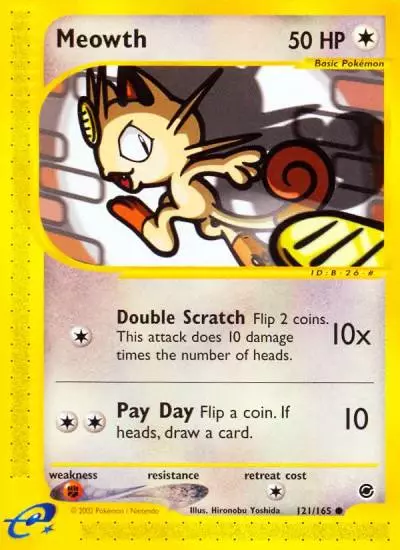 Meowth 121/165 Expedition Base Set Pokemon card