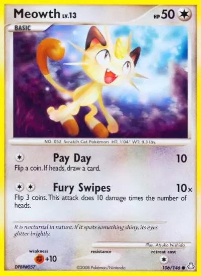 Meowth 106/146 Legends Awakened Pokemon card