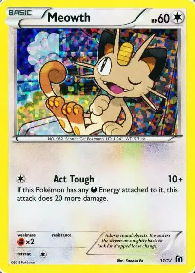 Meowth 11/12 McDonald's Collection 2016 Pokemon card