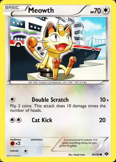 Meowth 80/99 Next Destinies Pokemon card
