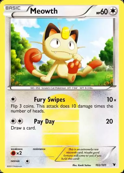 Meowth 102/101 Noble Victories Pokemon card