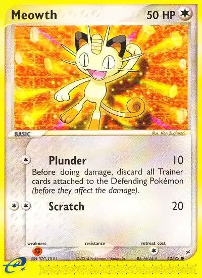 Meowth 42/95 Team Magma vs Team Aqua Pokemon card