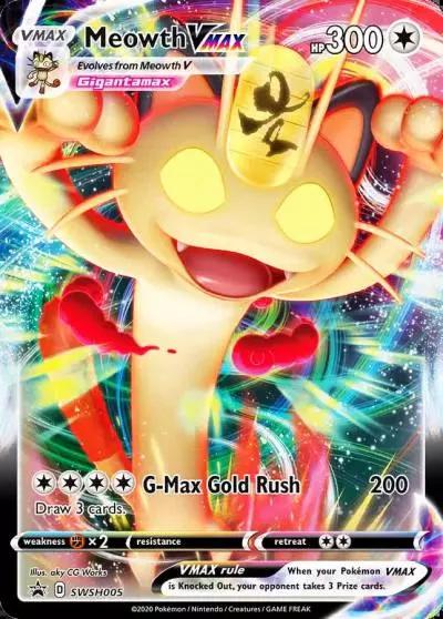Meowth VMAX SWSH005/307 SWSH Black Star Promos Pokemon card