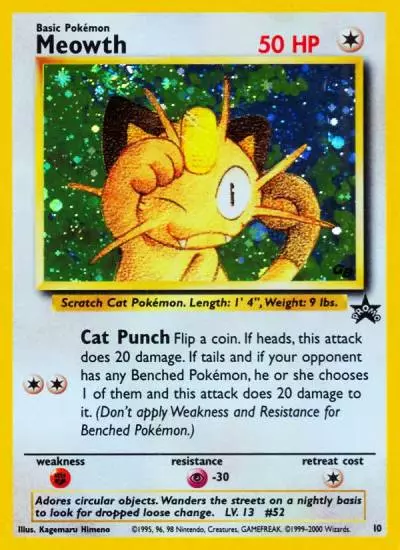 Meowth 10/53 Wizards Black Star Promos Pokemon card