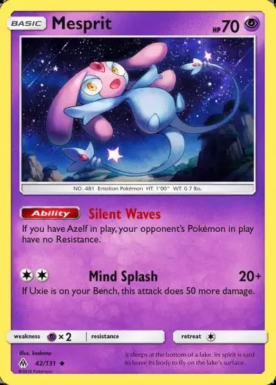 Mesprit 42/131 Forbidden Light Pokemon card
