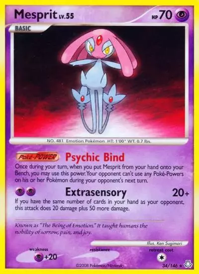 Mesprit 34/146 Legends Awakened Pokemon card