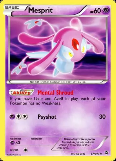 Mesprit 37/101 Plasma Blast Pokemon card
