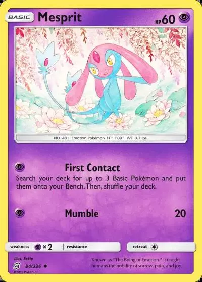 Mesprit 84/236 Unified Minds Pokemon card