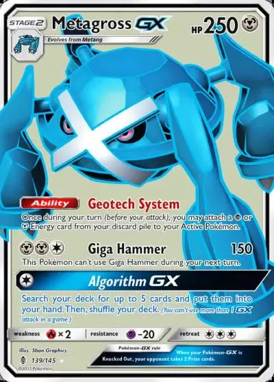 Metagross-GX 139/145 Guardians Rising Pokemon card