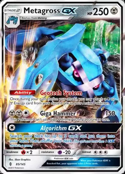 Metagross-GX 85/145 Guardians Rising Pokemon card