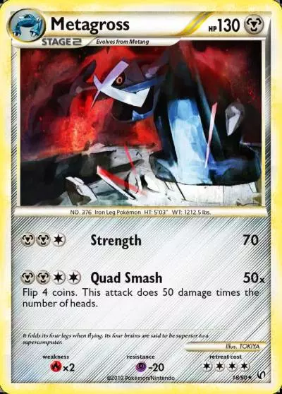 Metagross 18/90 HS—Undaunted Pokemon card