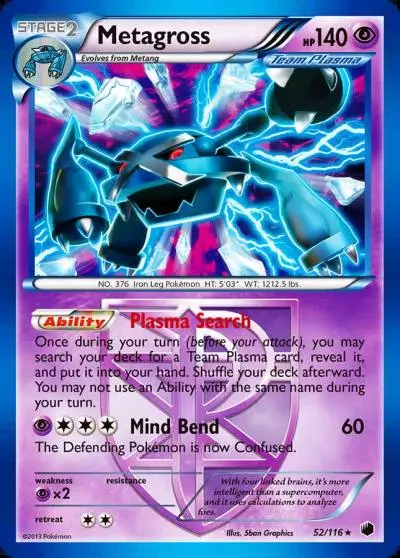 Metagross 52/116 Plasma Freeze Pokemon card