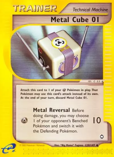 Metal Cube 01 129/147 Aquapolis Pokemon card