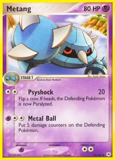 Metang 43/101 Hidden Legends Pokemon card